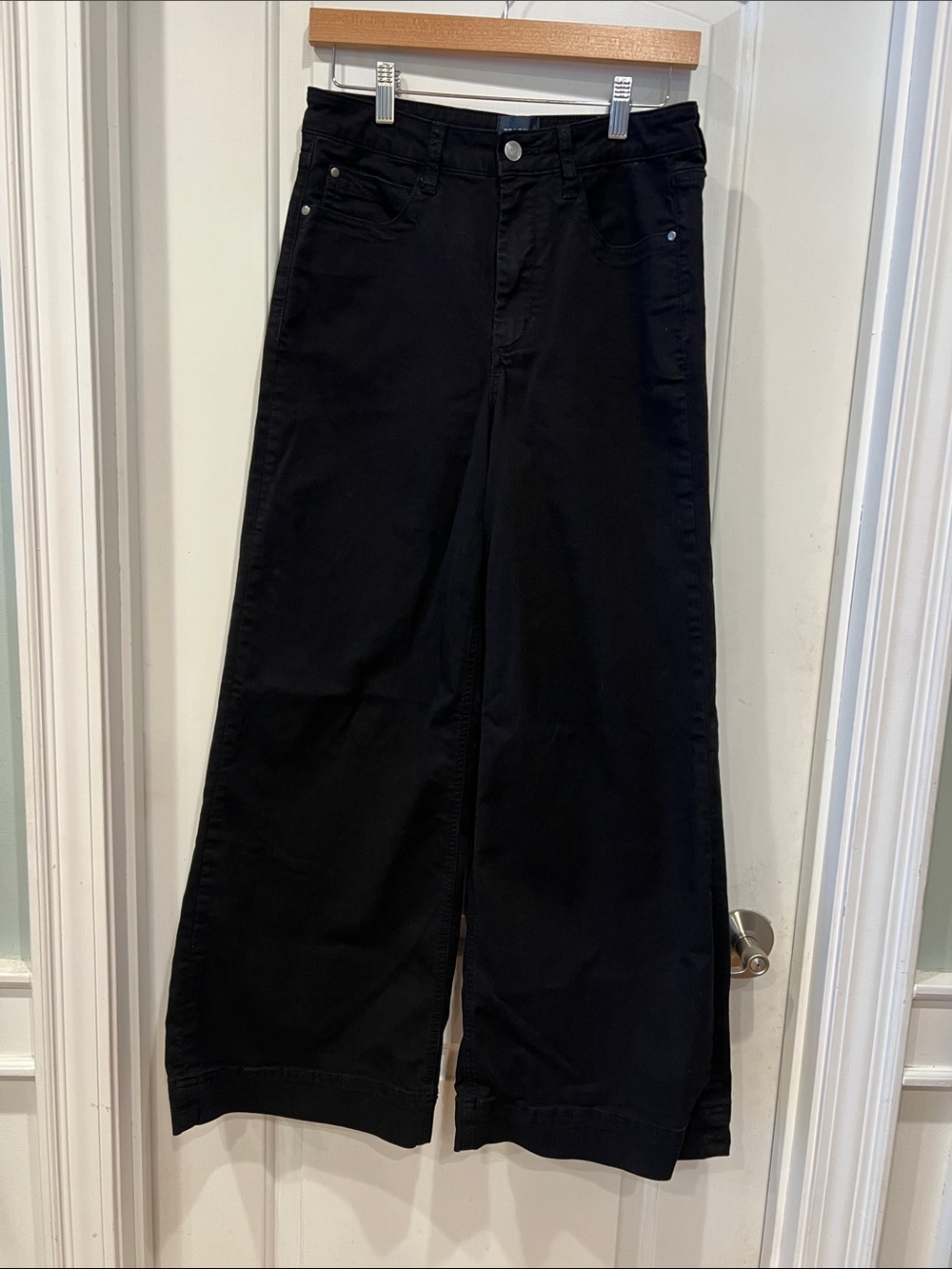 Maeve Black Wide-Leg High-Rise Jeans